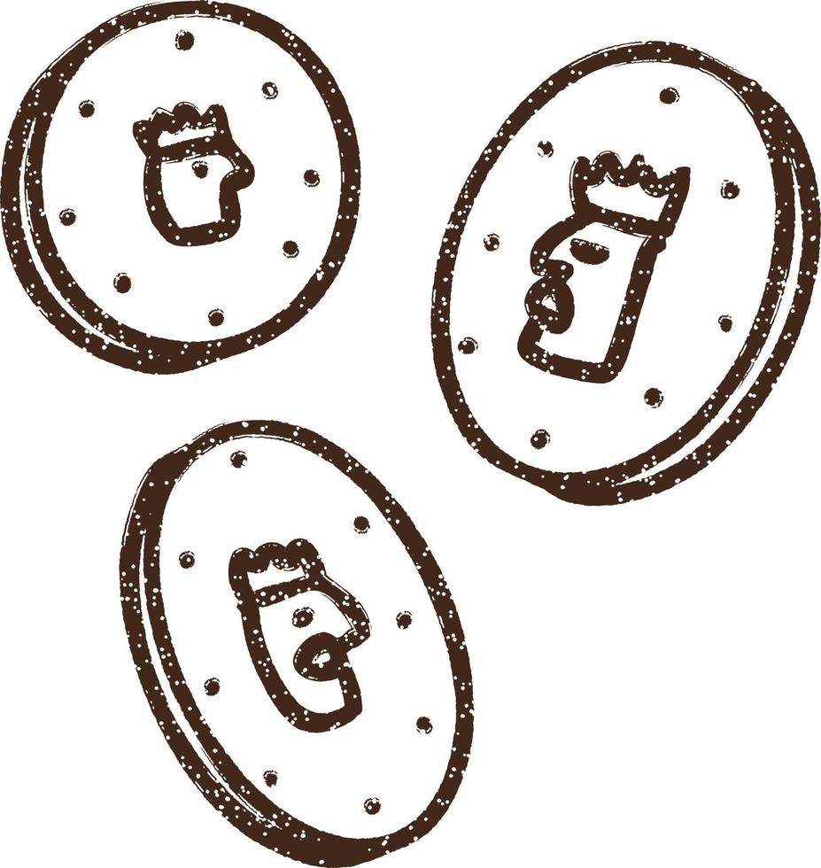 Coins Charcoal Drawing vector