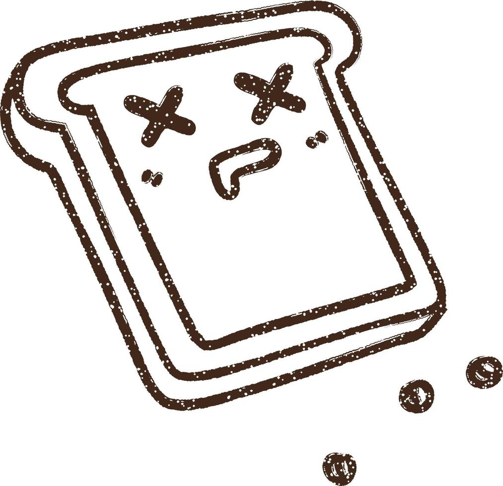 Toast Charcoal Drawing vector