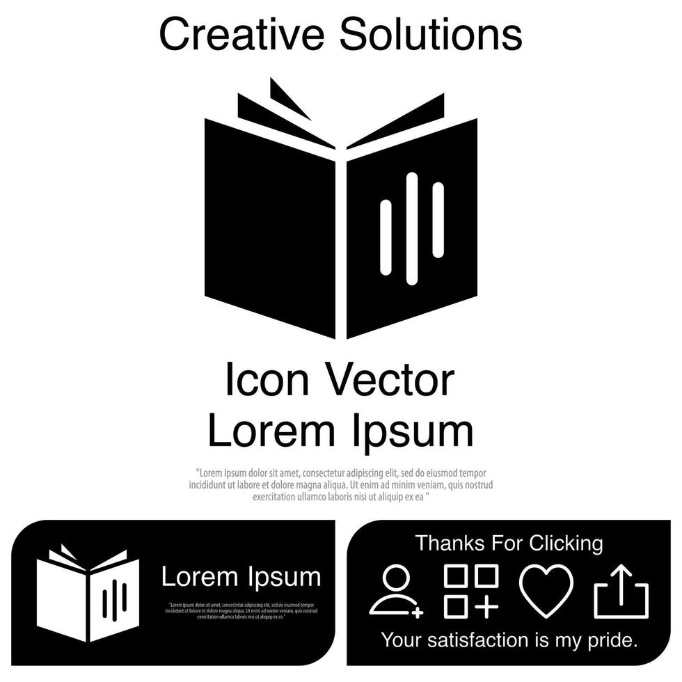 icono de libro abierto eps 10 vector