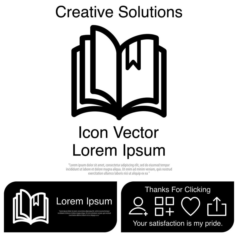 icono de libro abierto eps 10 vector