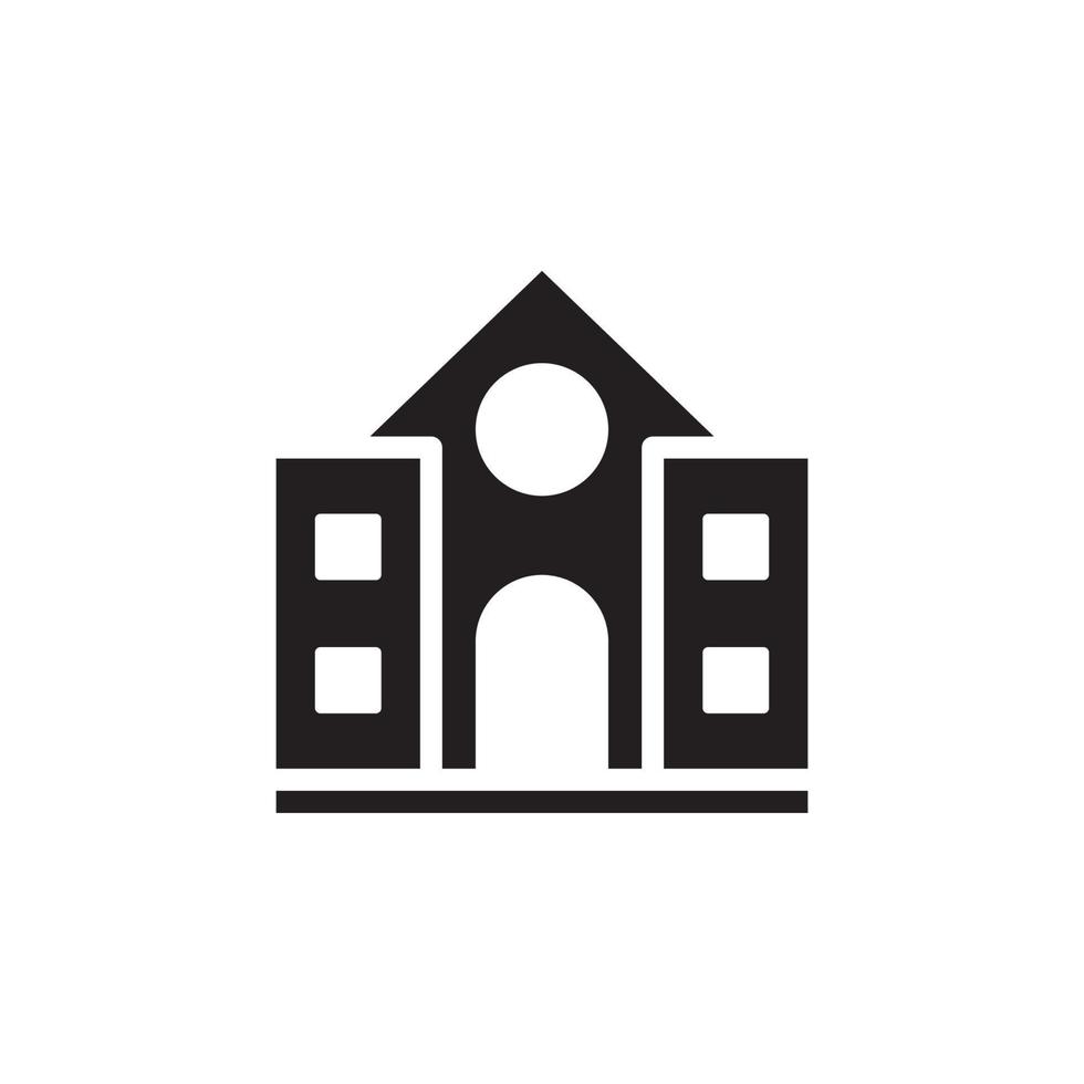 School Building Icon EPS 10 vector