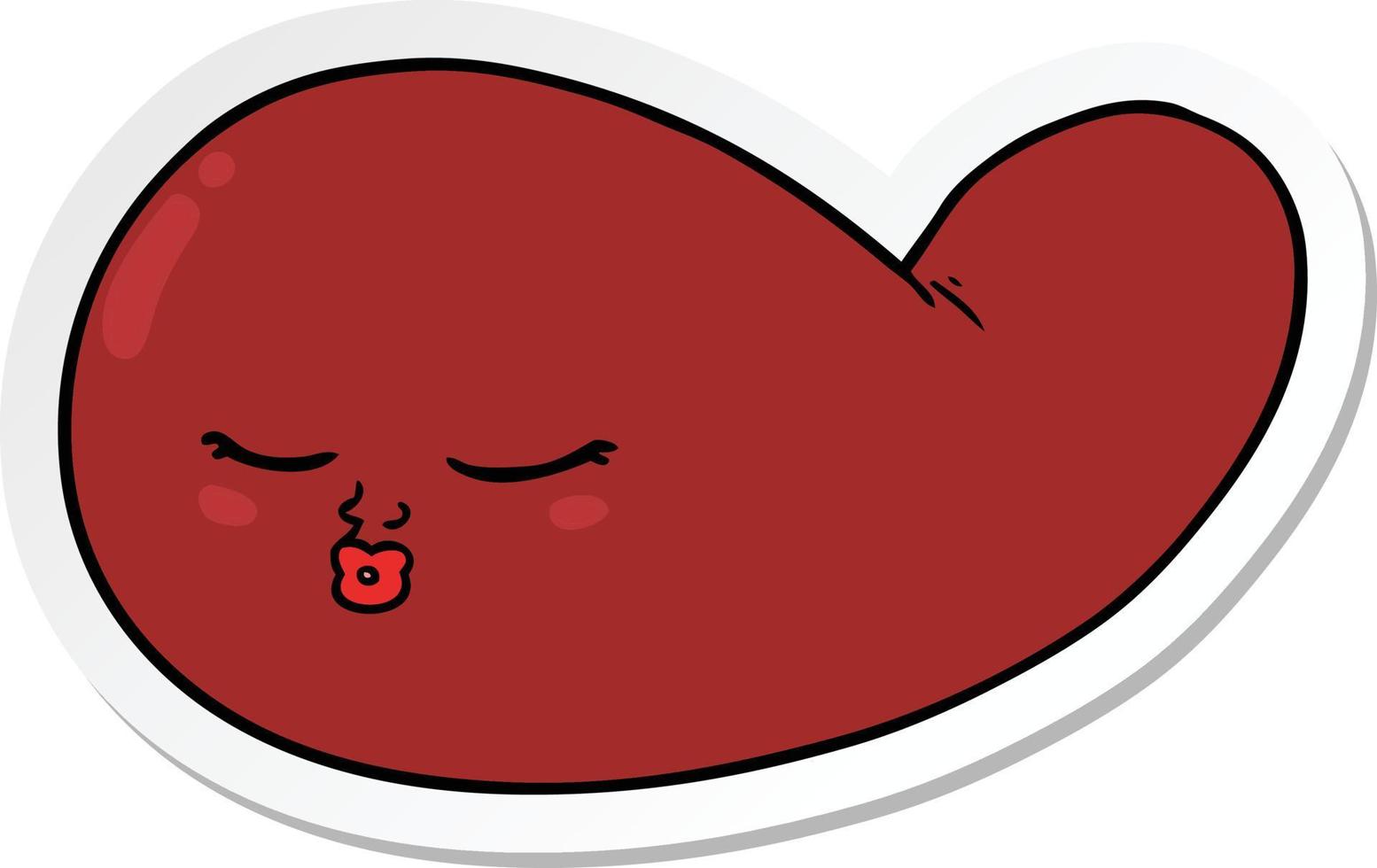 sticker of a cartoon gall bladder vector