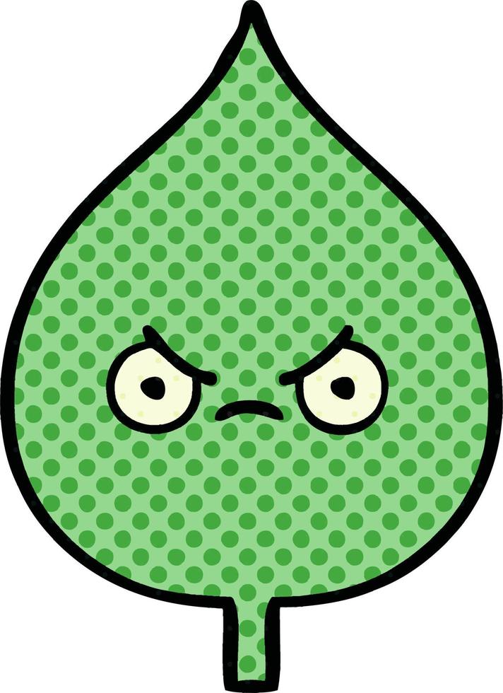 comic book style cartoon expressional leaf vector