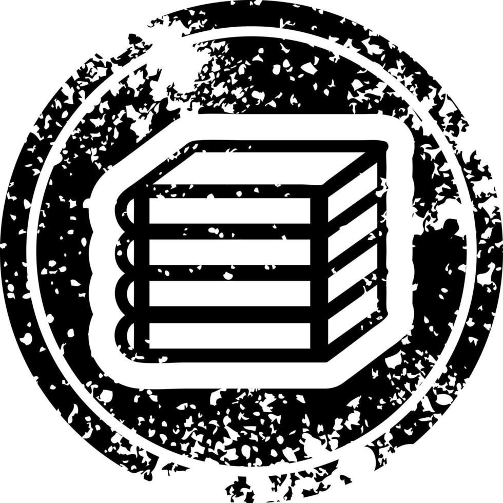 stack of books distressed icon vector