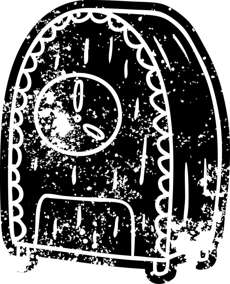 grunge icon drawing of an old fashioned clock vector