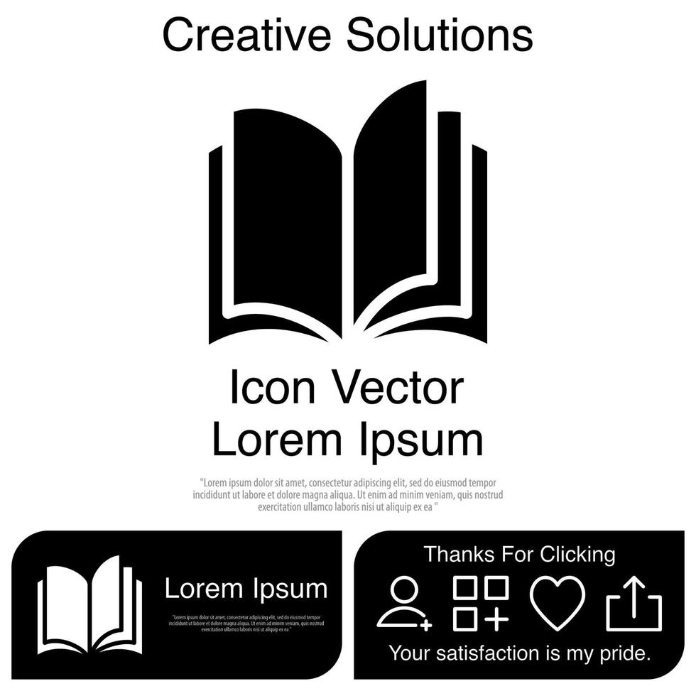 icono de libro abierto eps 10 vector