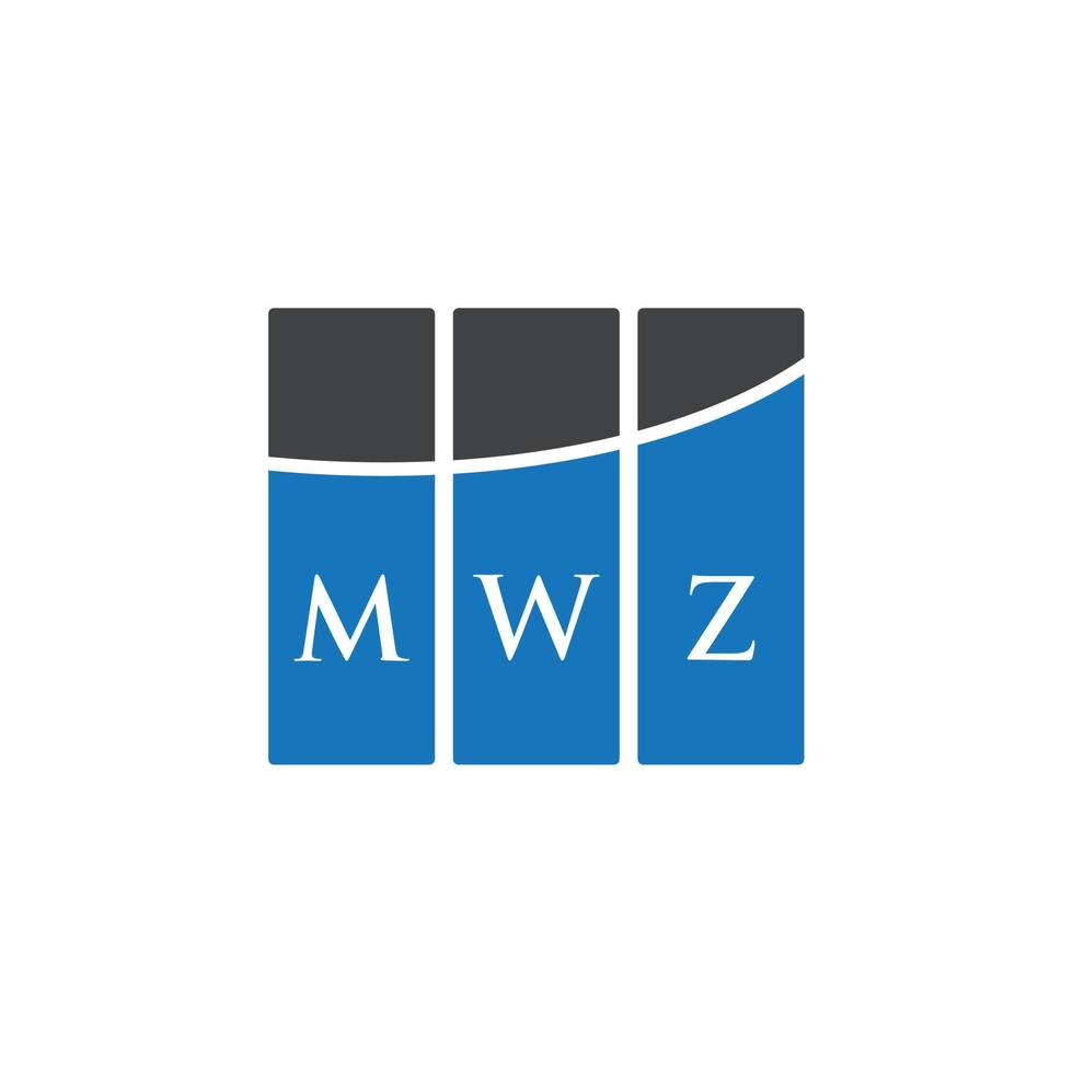 MWZ letter logo design on WHITE background. MWZ creative initials letter logo concept. MWZ letter design. vector