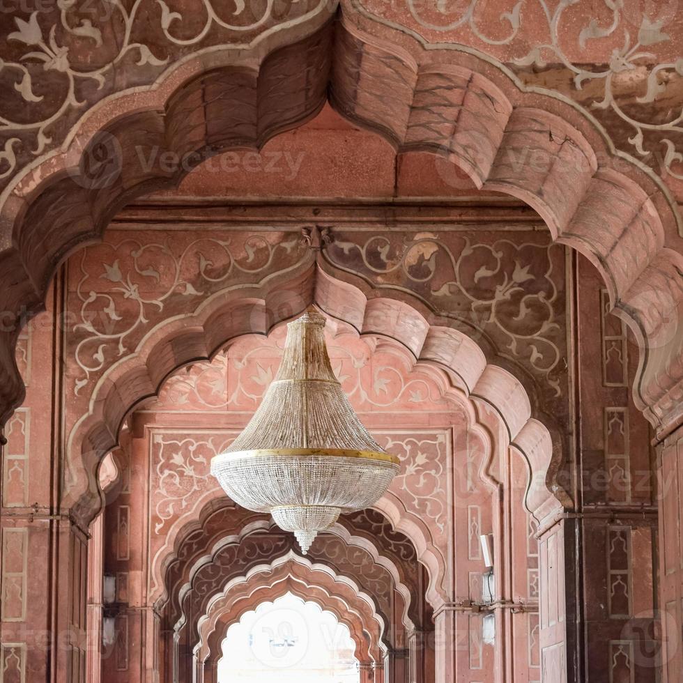 Architectural detail of Jama Masjid Mosque, Old Delhi, India, The spectacular architecture of the Great Friday Mosque Jama Masjid in Delhi 6 during Ramzan season, the most important Mosque in India photo