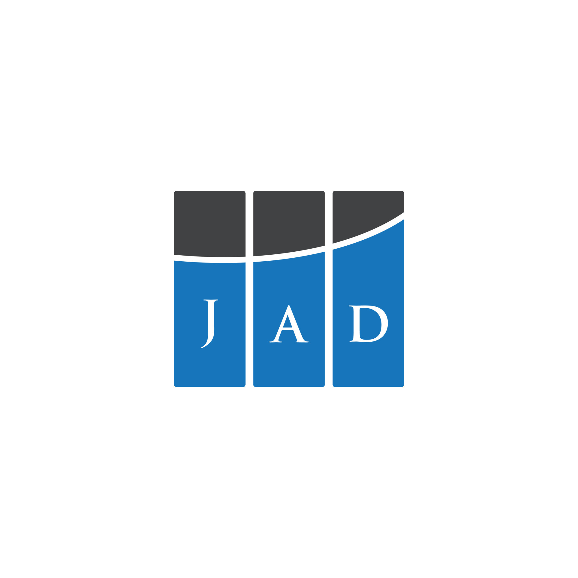 JAD letter logo design on WHITE background. JAD creative initials ...