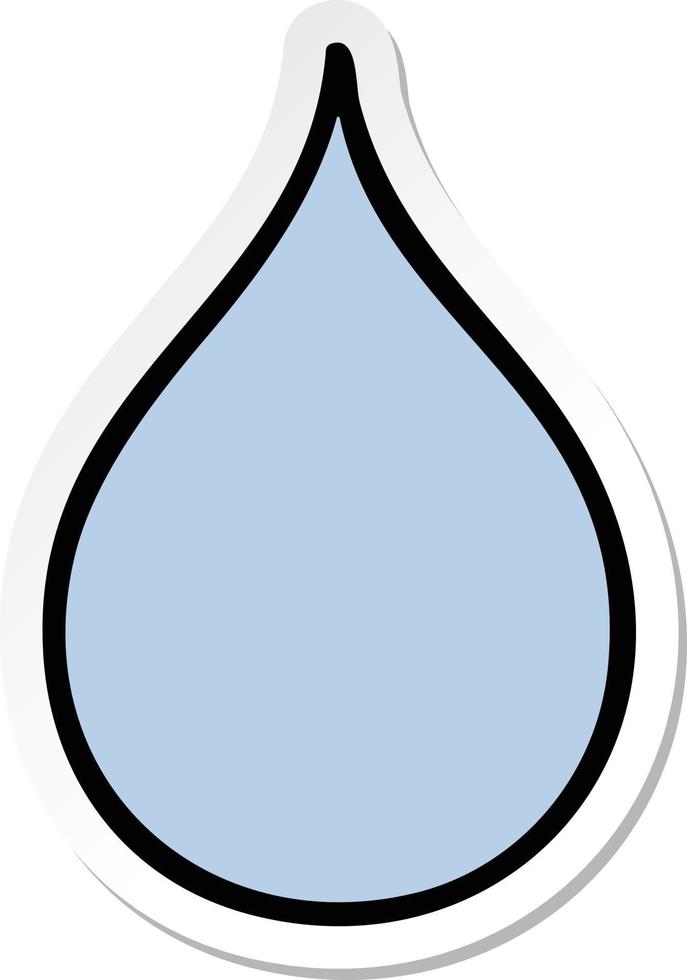 sticker of a quirky hand drawn cartoon rain drop vector