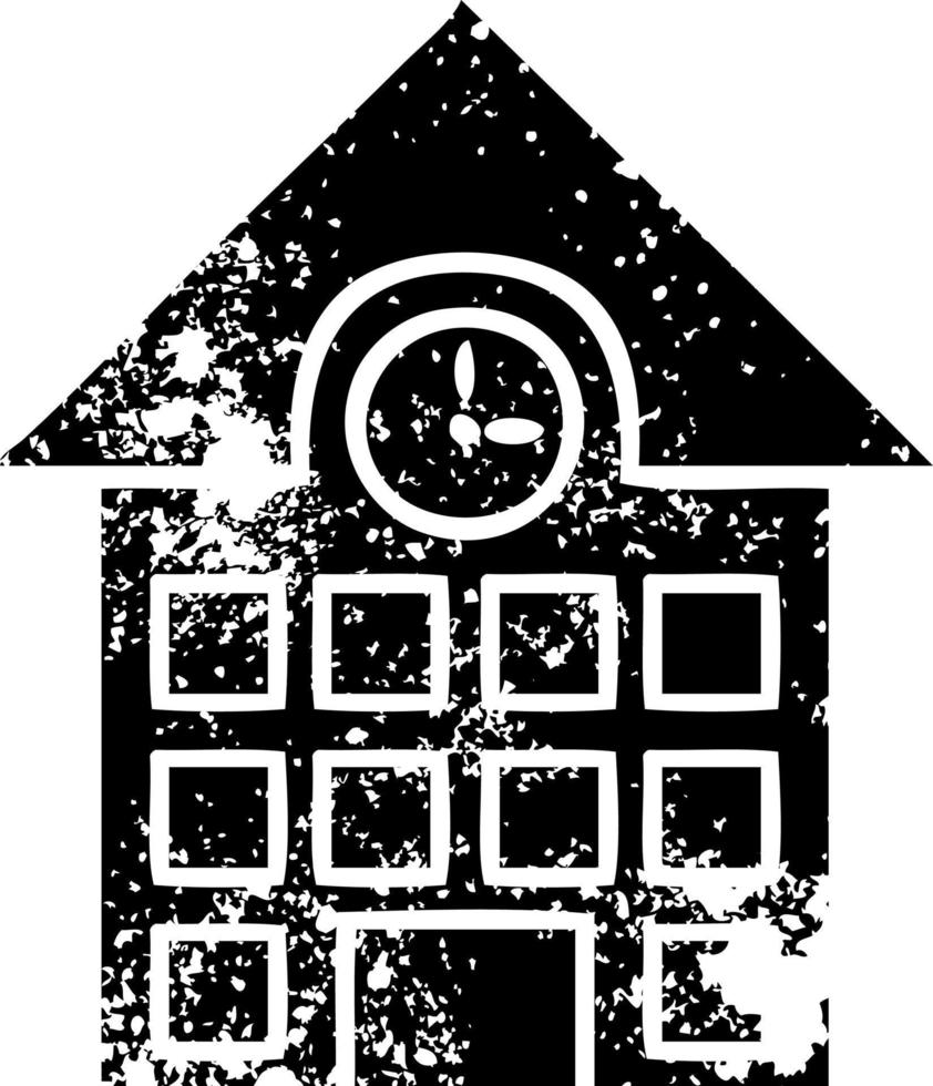 distressed symbol town house vector