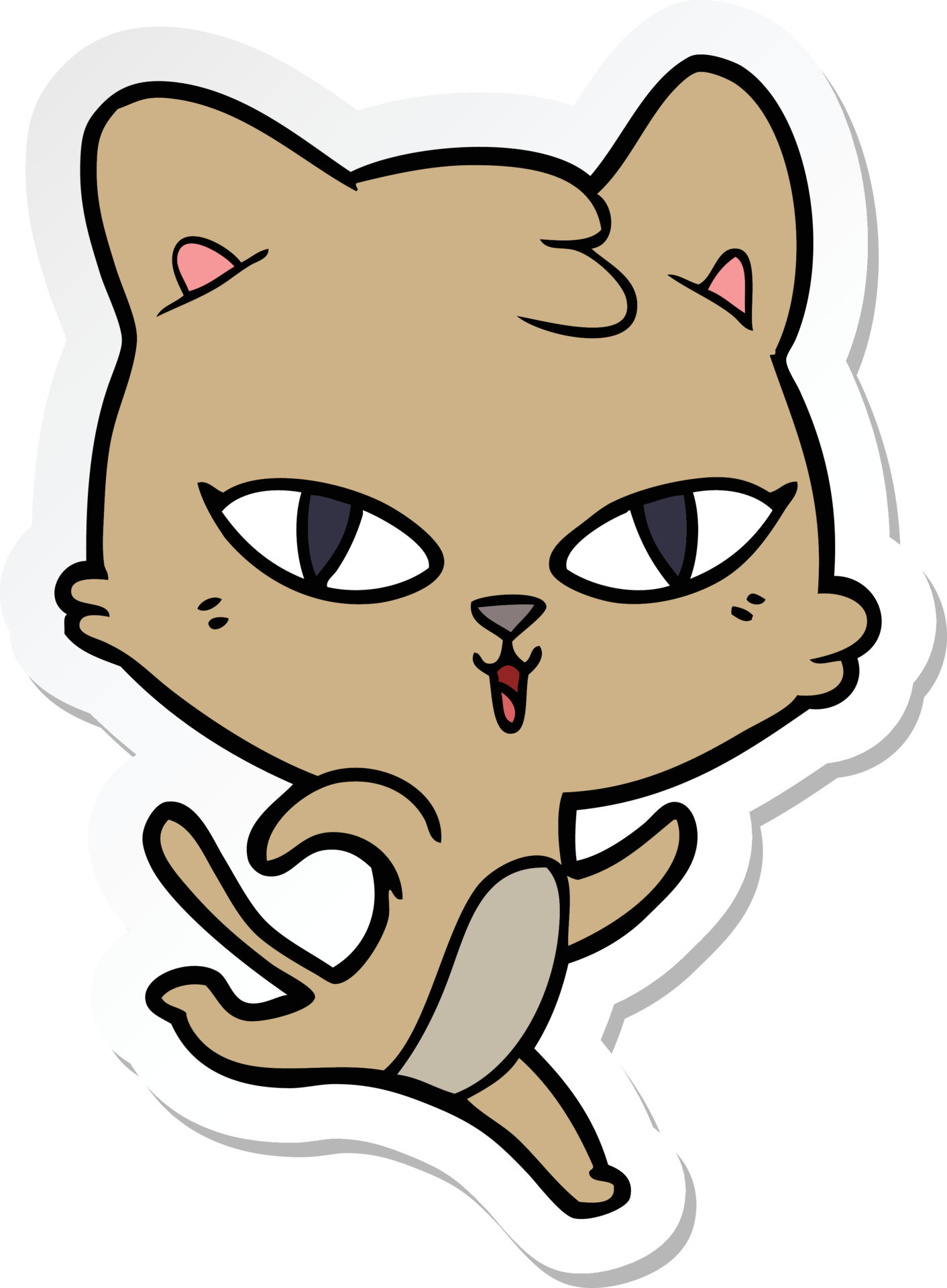 sticker of a cartoon cat 9704679 Vector Art at Vecteezy