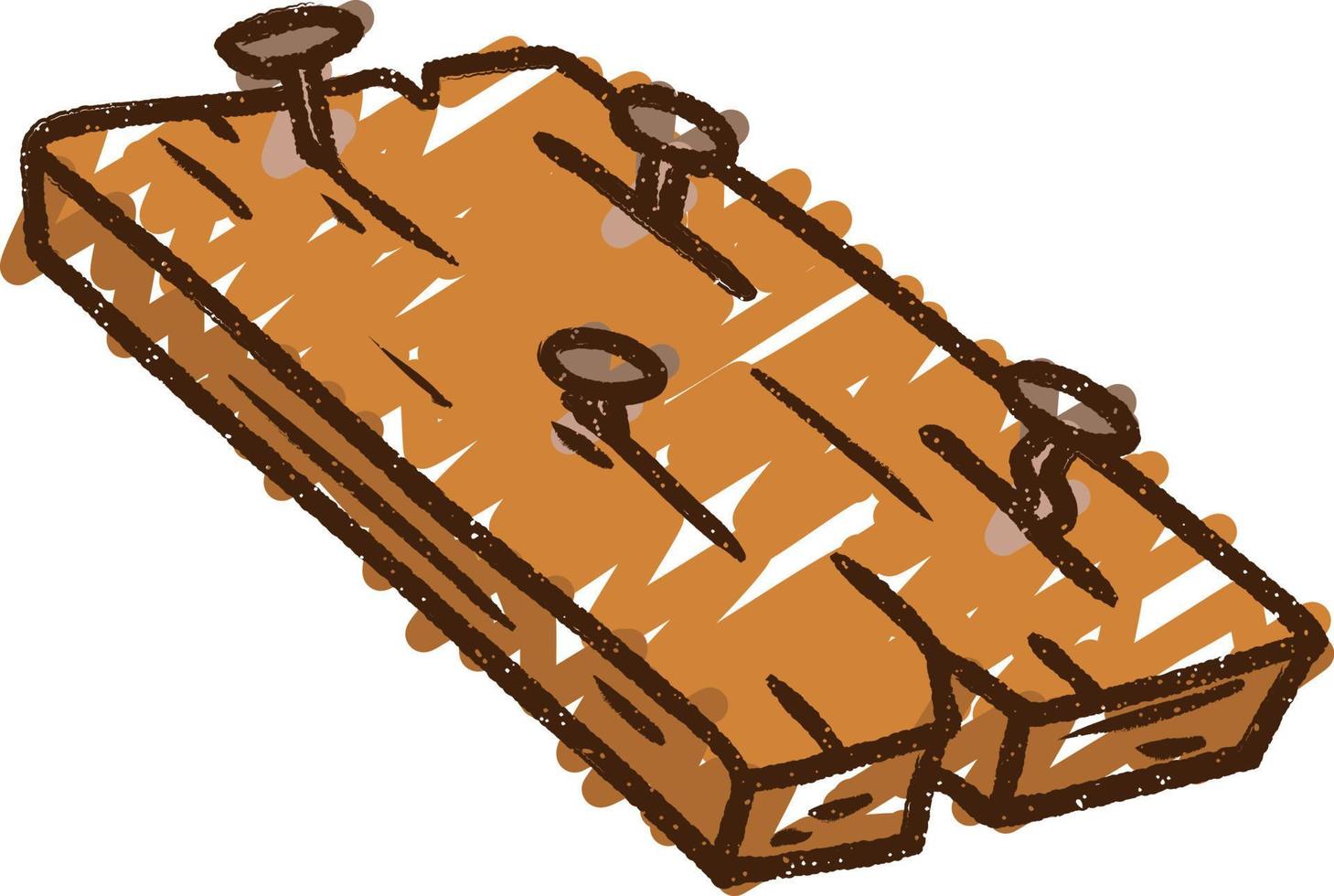 Old Plank Chalk Drawing vector