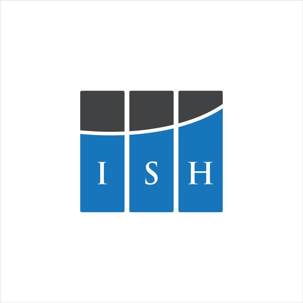 ISH letter logo design on WHITE background. ISH creative initials letter logo concept. ISH letter design. vector