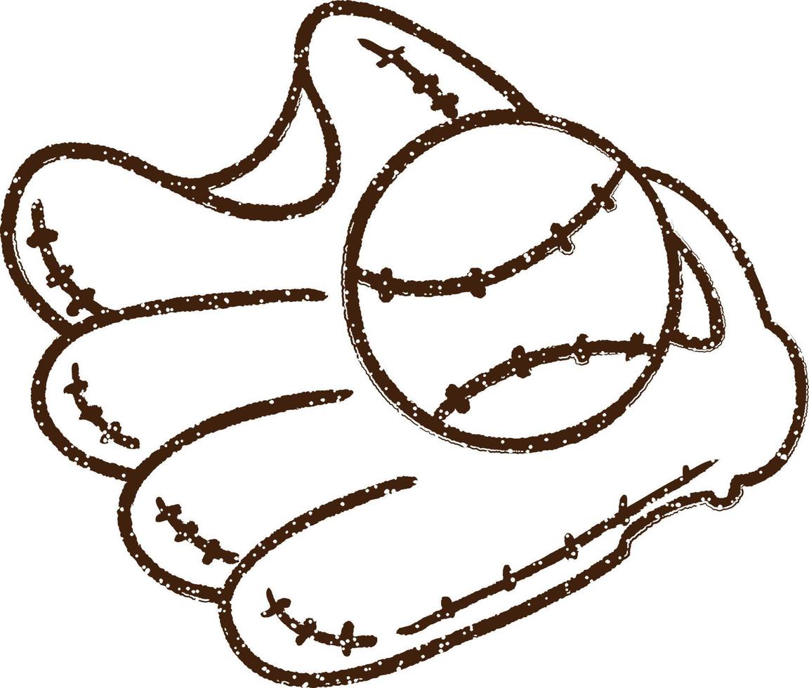 Baseball Mitt Charcoal Drawing 9705204 Vector Art at Vecteezy