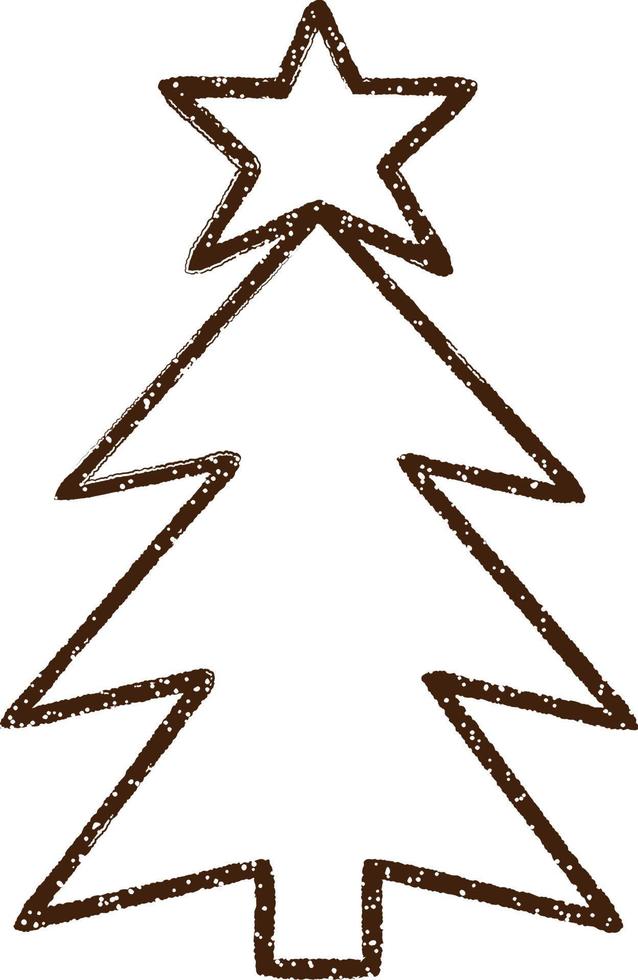 Christmas Tree Charcoal Drawing vector