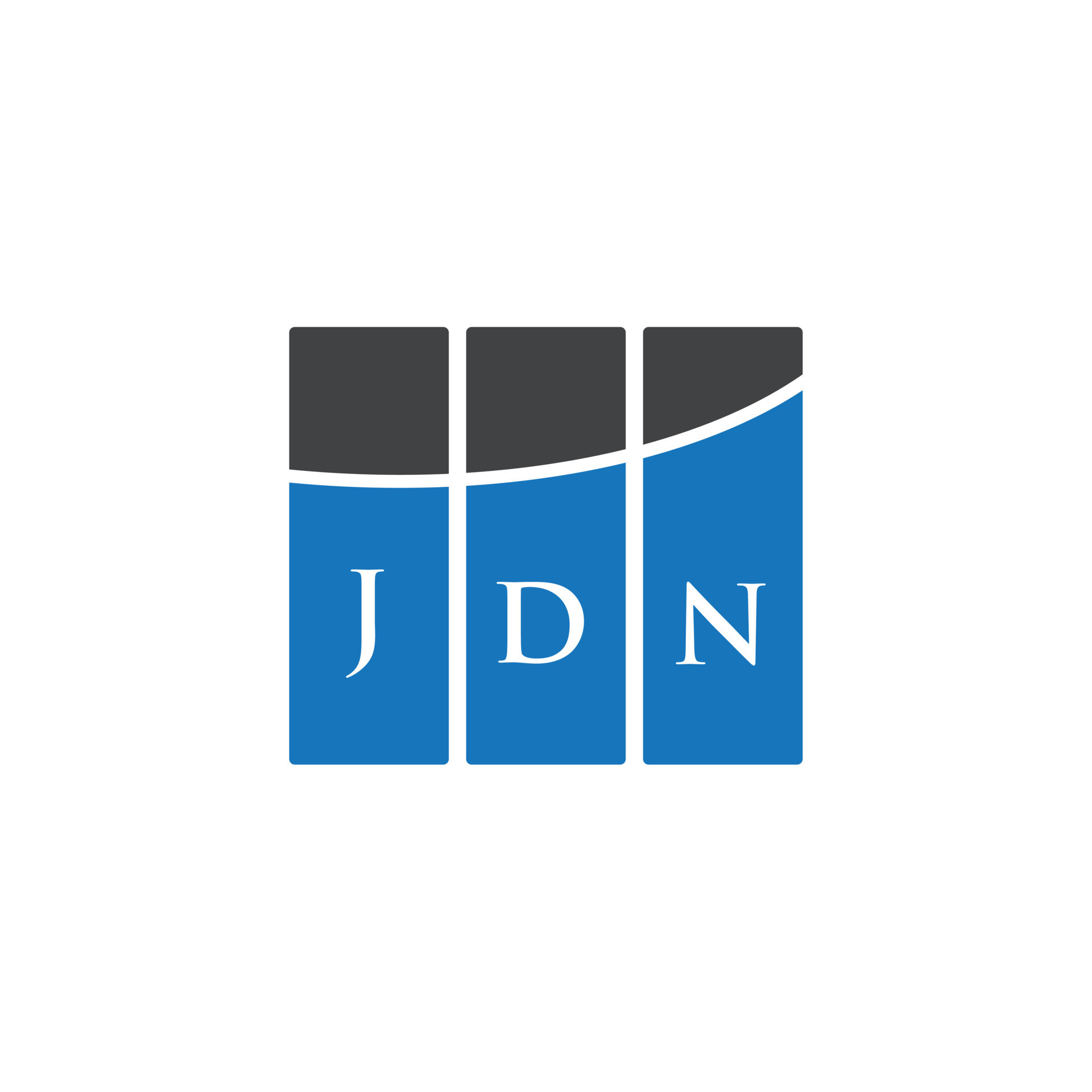 JDN letter logo design on WHITE background. JDN creative initials