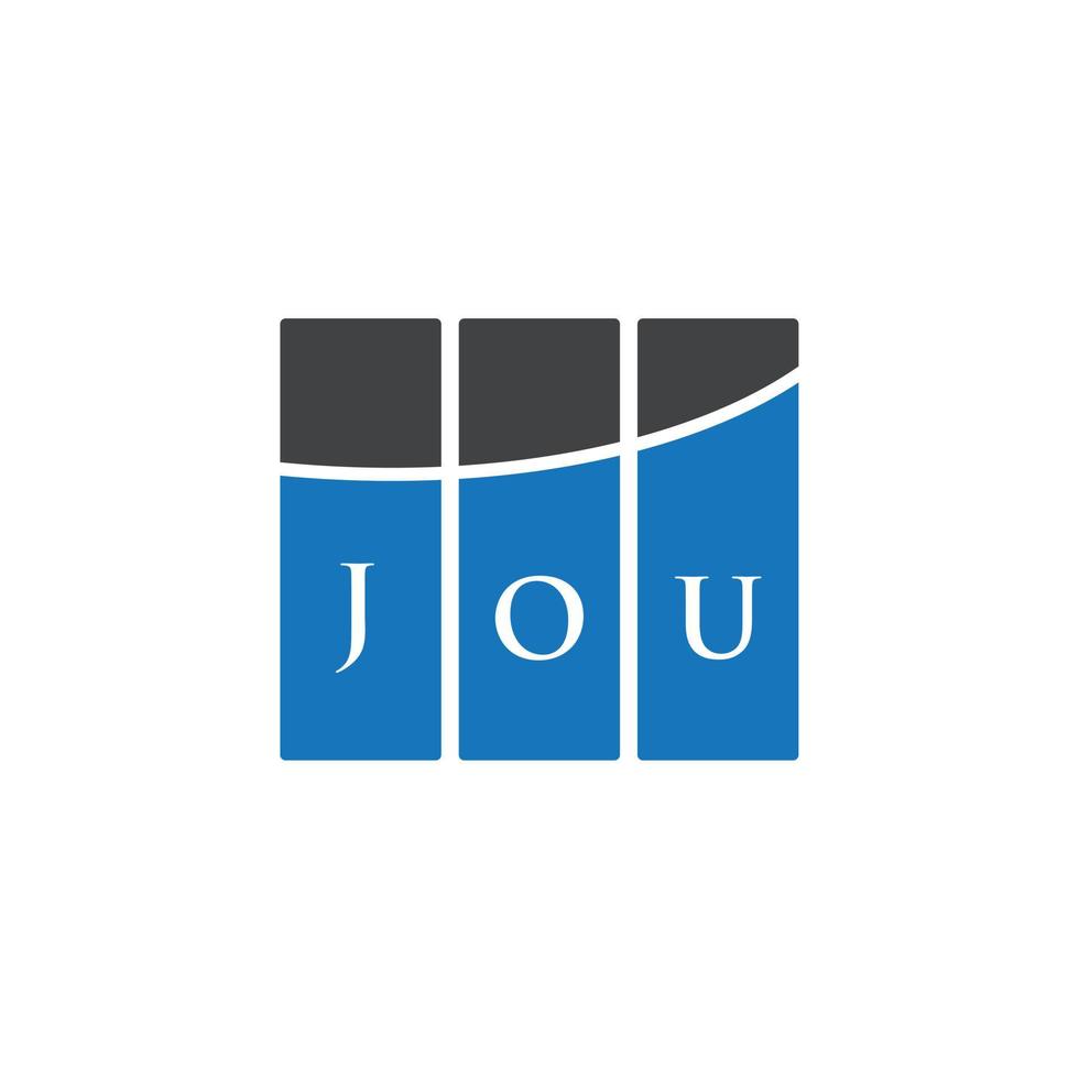 JOU letter logo design on WHITE background. JOU creative initials letter logo concept. JOU letter design. vector