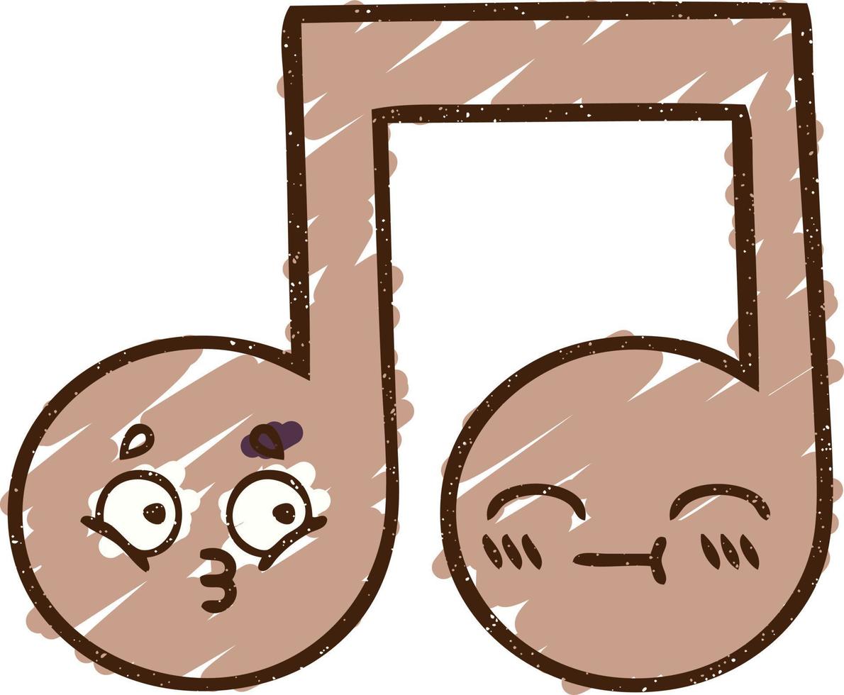 Musical Note Chalk Drawing vector