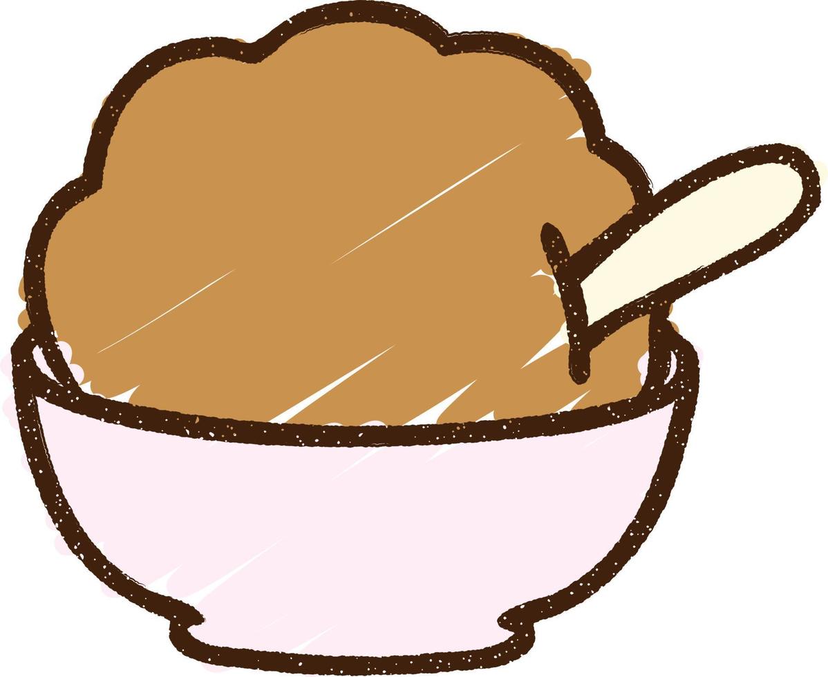 dibujo de tiza de helado de chocolate vector