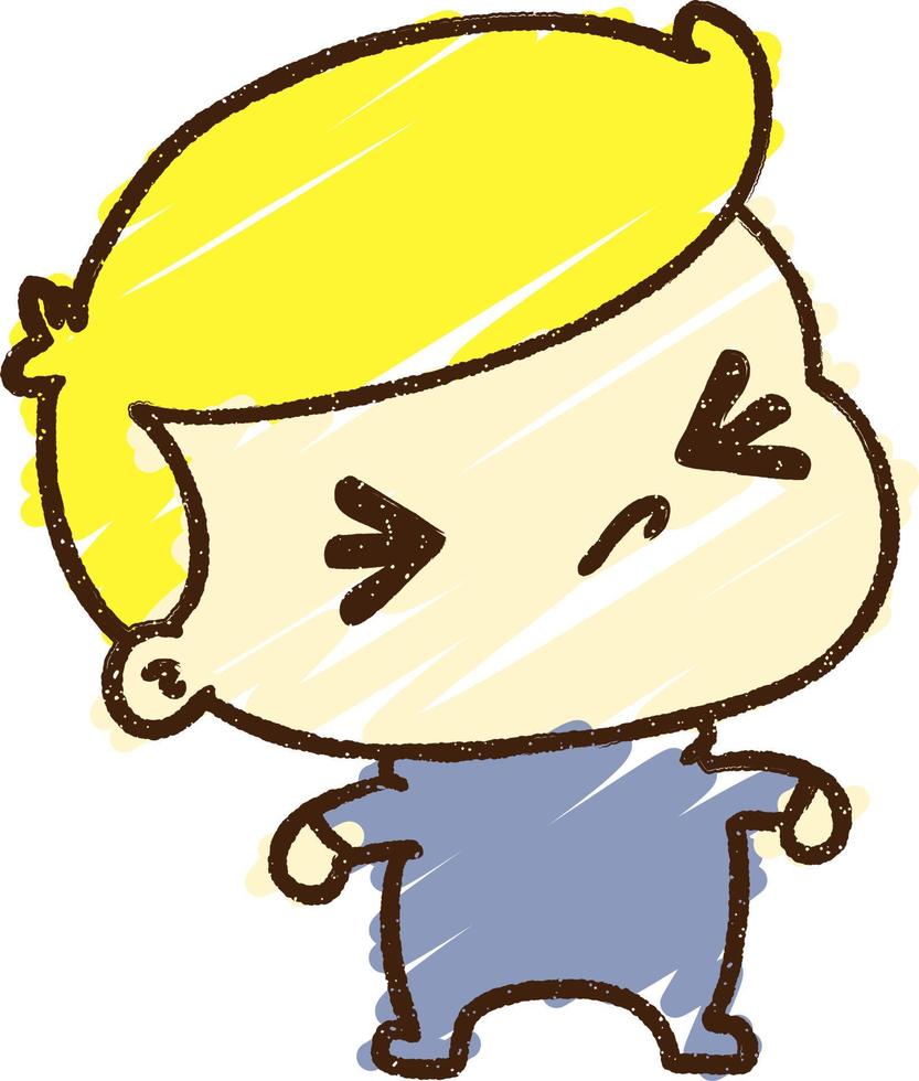 Angry Boy Chalk Drawing vector