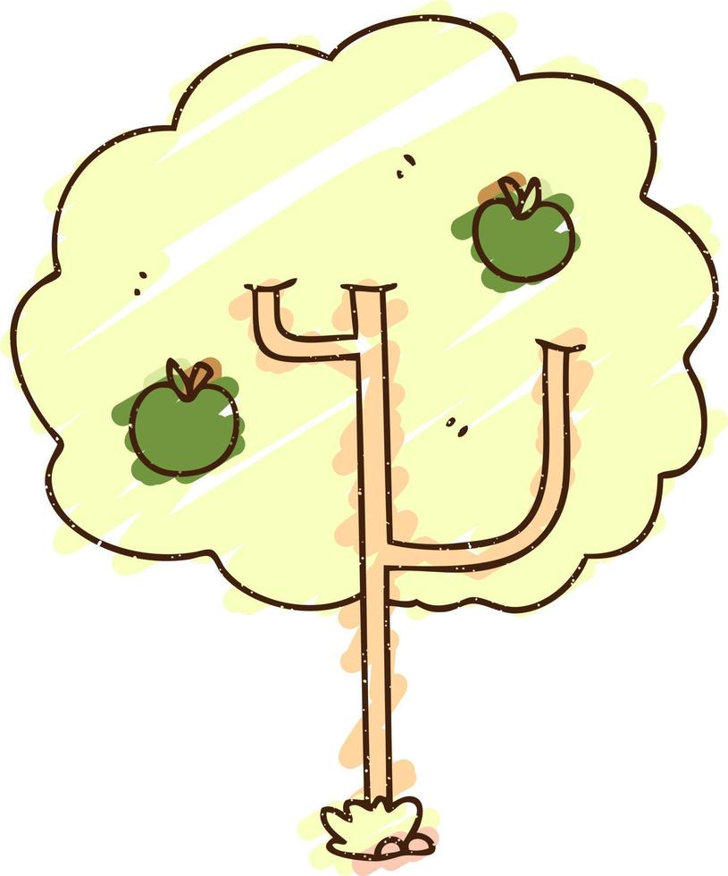 Apple Tree Chalk Drawing vector
