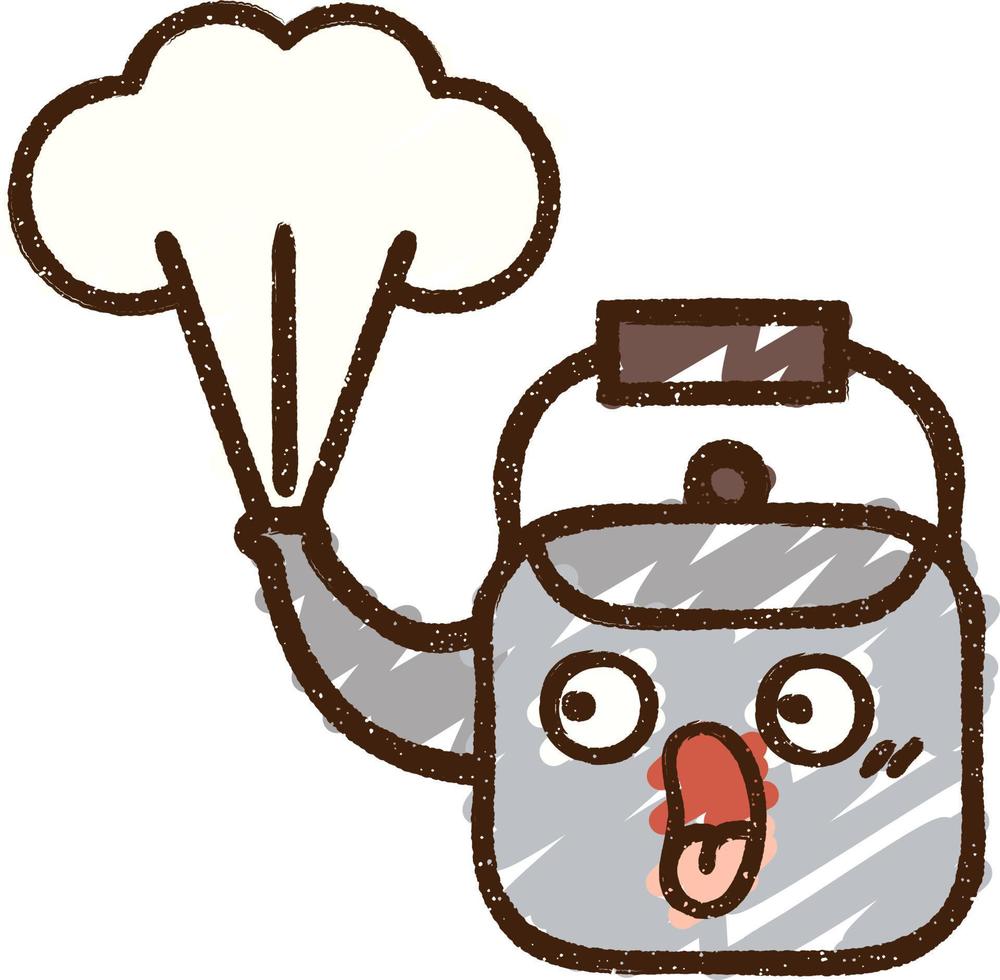 Boiling Kettle Chalk Drawing vector