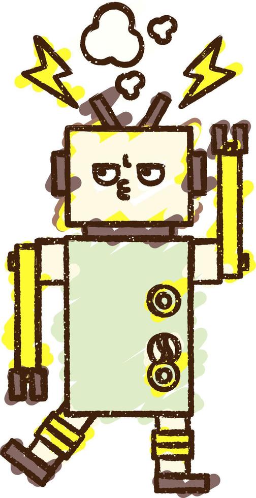 Dancing Robot Chalk Drawing vector