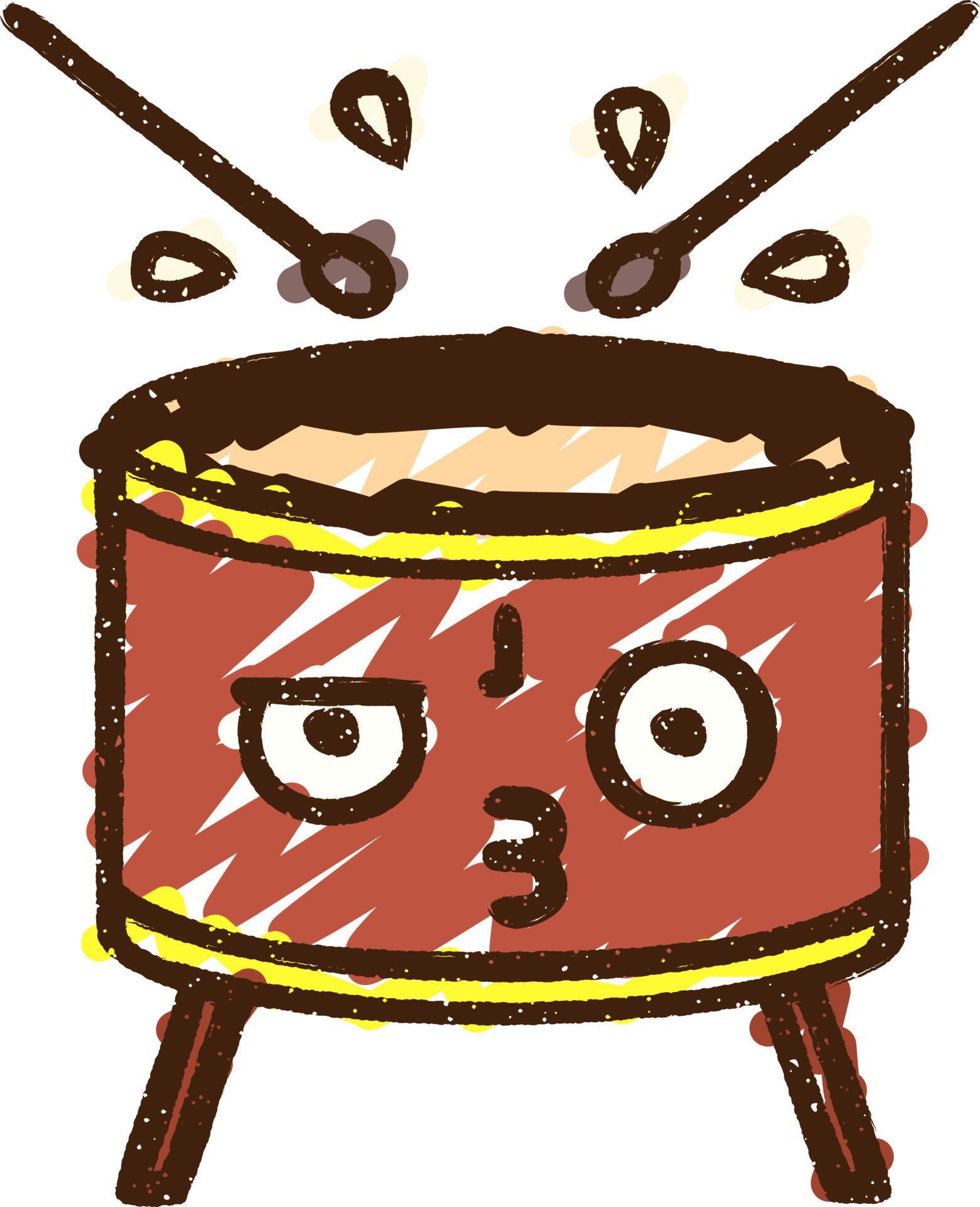 Beating Drum Chalk Drawing 9706066 Vector Art at Vecteezy