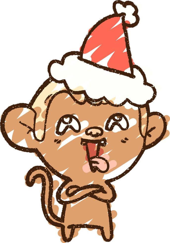 Christmas Monkey Chalk Drawing 9706109 Vector Art at Vecteezy