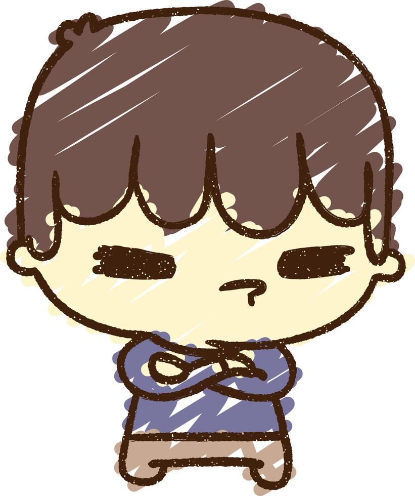 Grumpy Boy Chalk Drawing vector