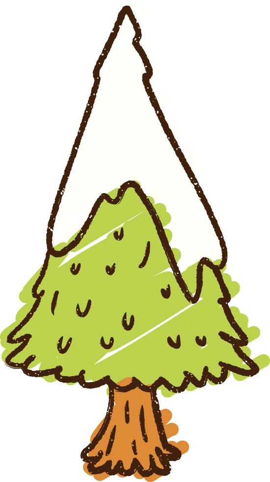 Snowy Tree Chalk Drawing vector