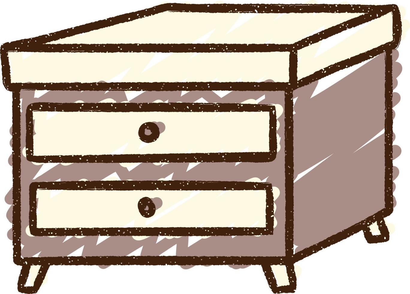 Chest Of Drawers Chalk Drawing vector