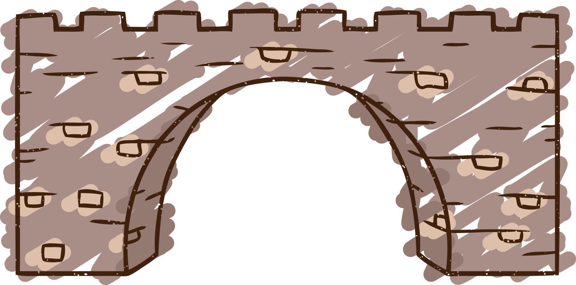 dibujo de tiza de puente de piedra vector