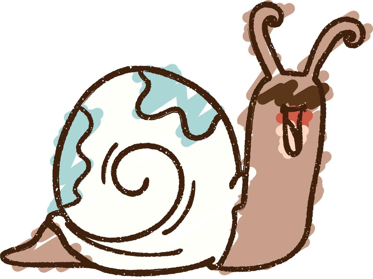 Scribbly Snail Chalk Drawing vector