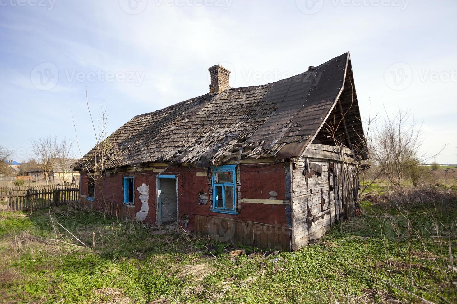 crumbling farmhouse  . Belarus. photo