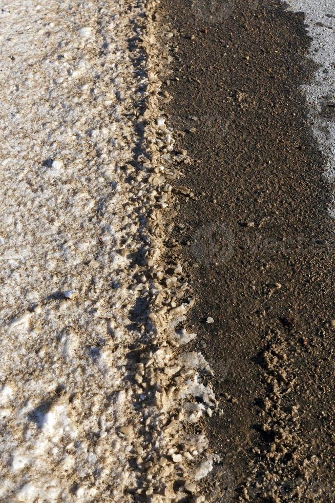 close up of a rural sand road photo