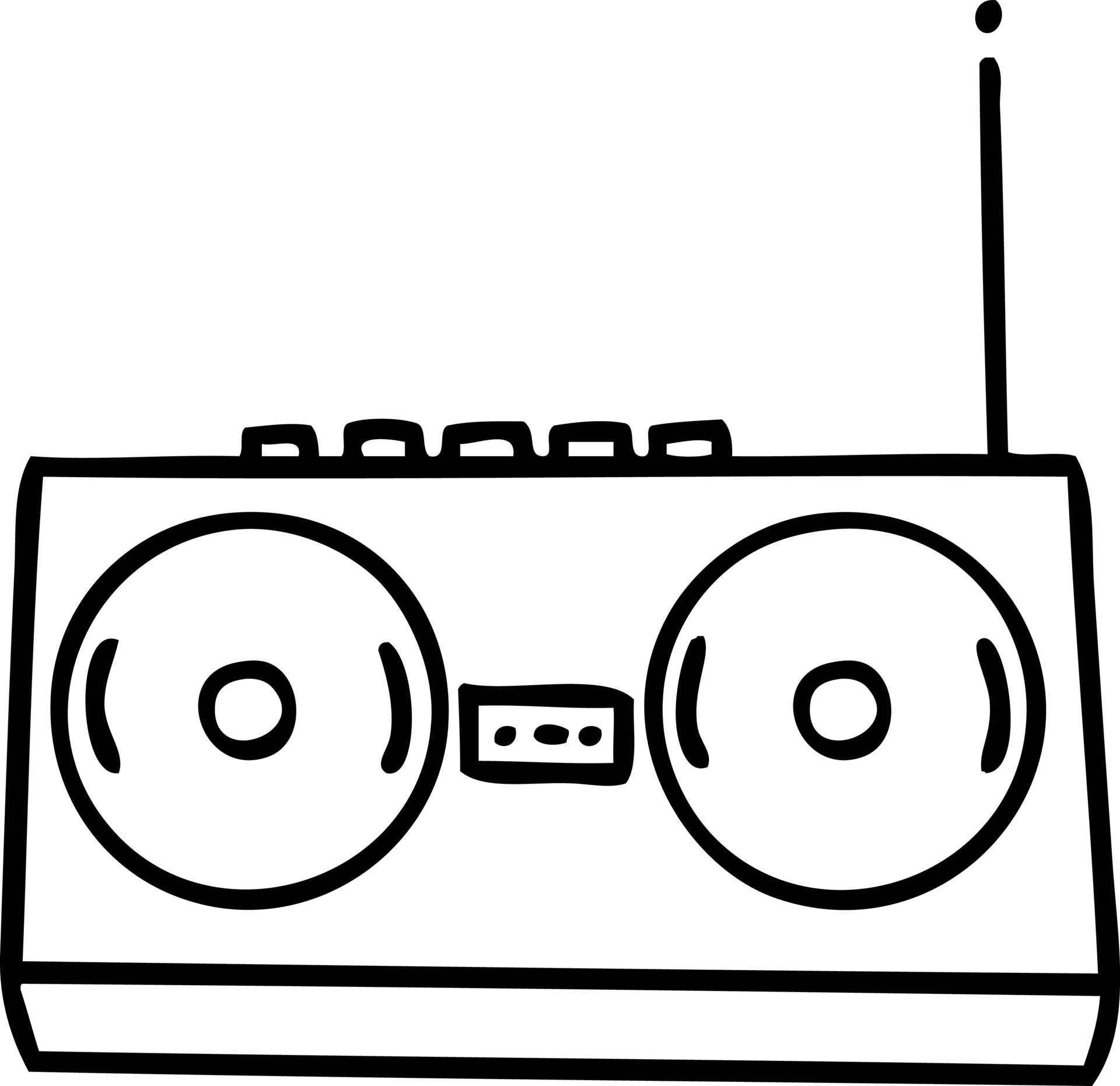 line drawing cartoon retro radio 9707514 Vector Art at Vecteezy