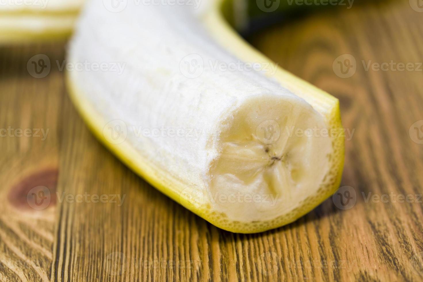 peeled ripe yellow banana photo