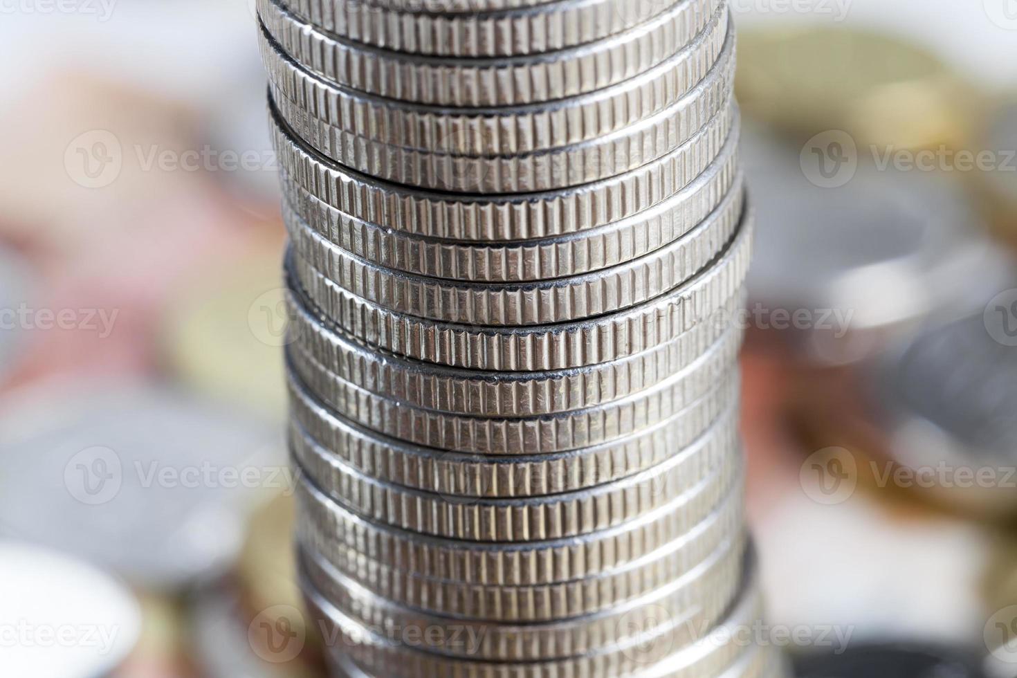 stacked coins, close up photo