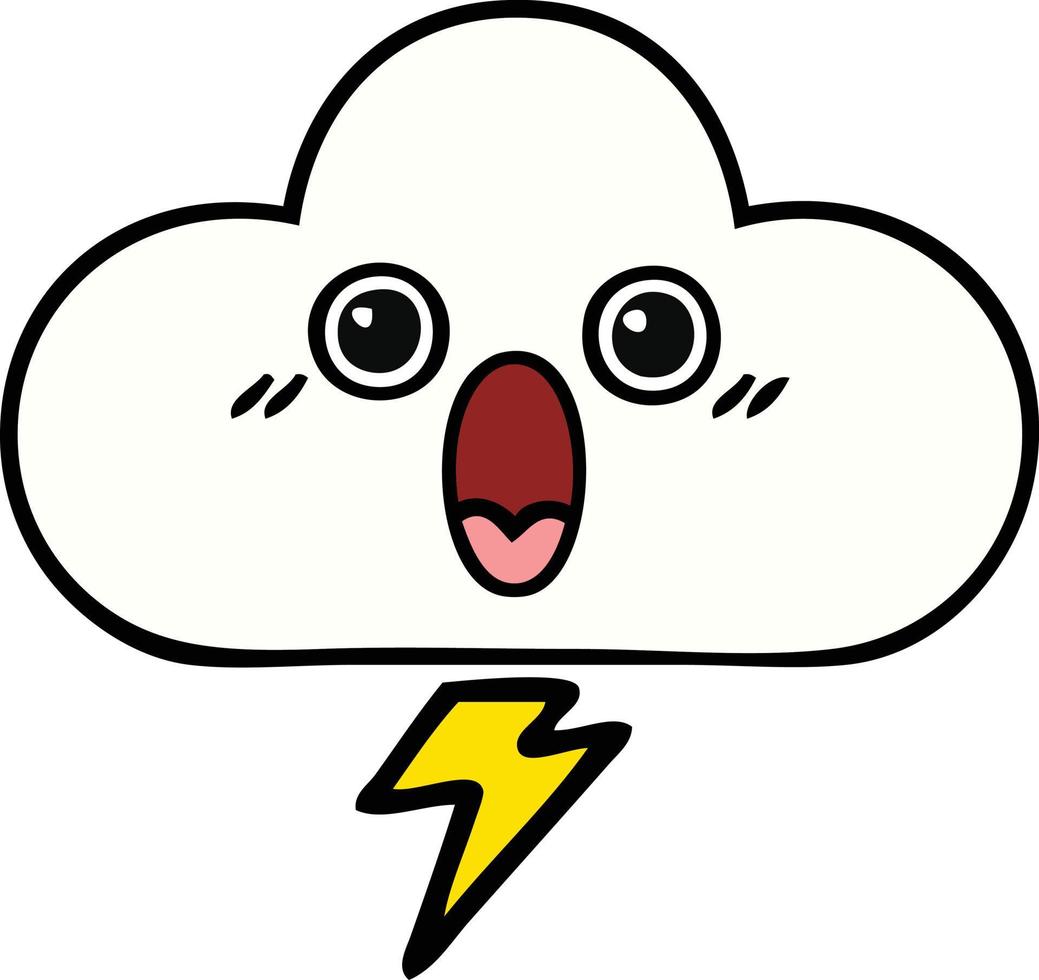 linda nube de tormenta de dibujos animados vector