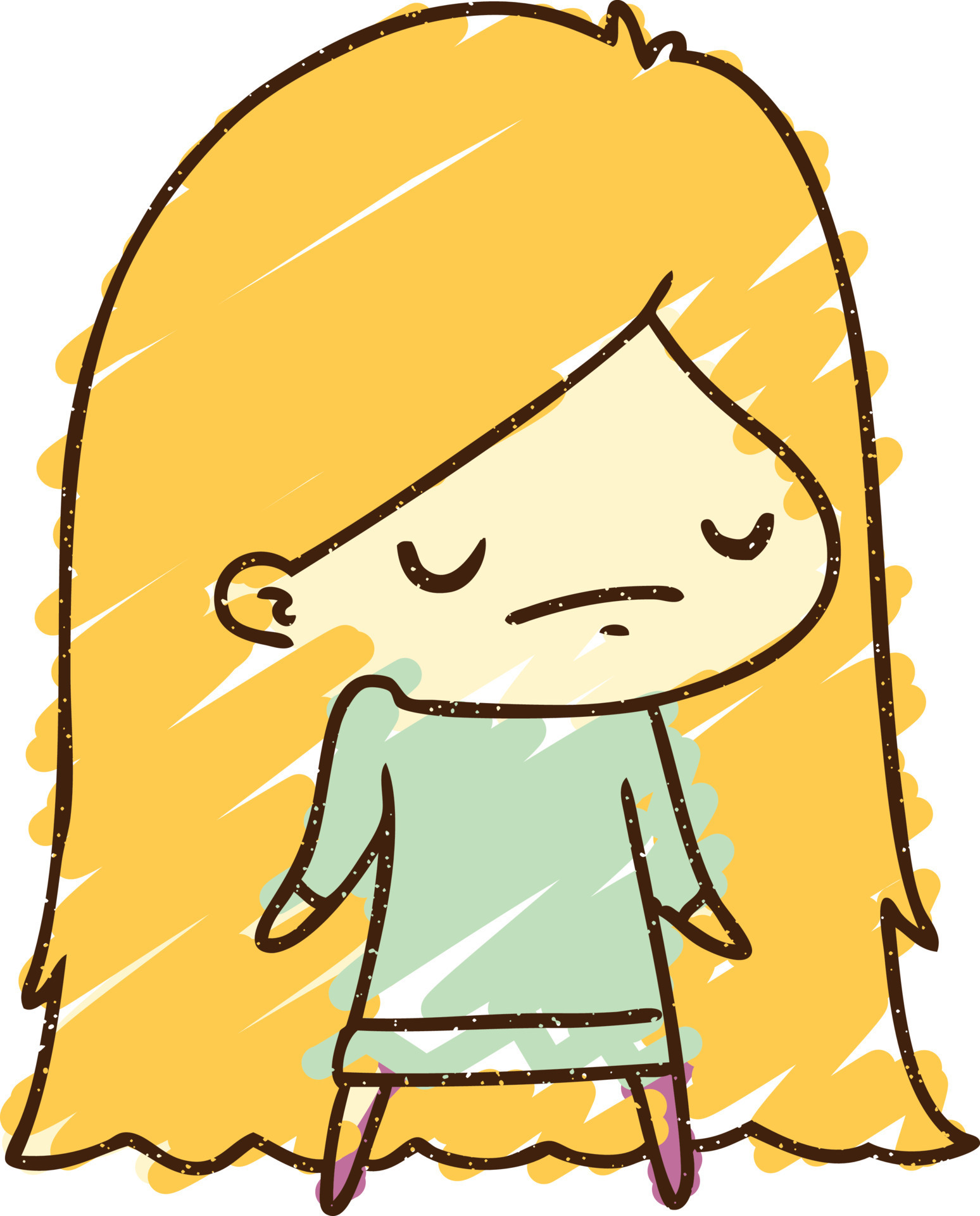 Shrugging Girl Chalk Drawing 9708334 Vector Art at Vecteezy