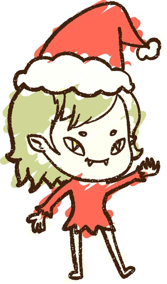 Festive Vampire Chalk Drawing vector