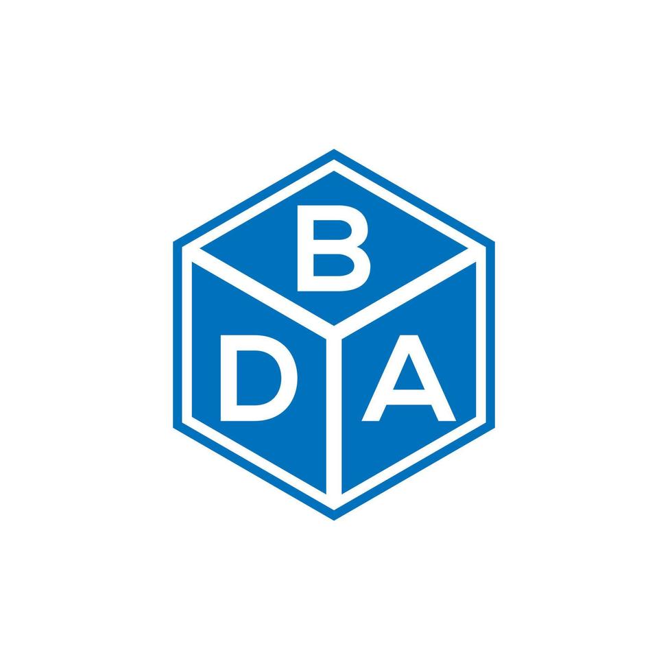 diseño de logotipo de letra bda sobre fondo negro. concepto de logotipo de letra de iniciales creativas bda. diseño de letras bda. vector