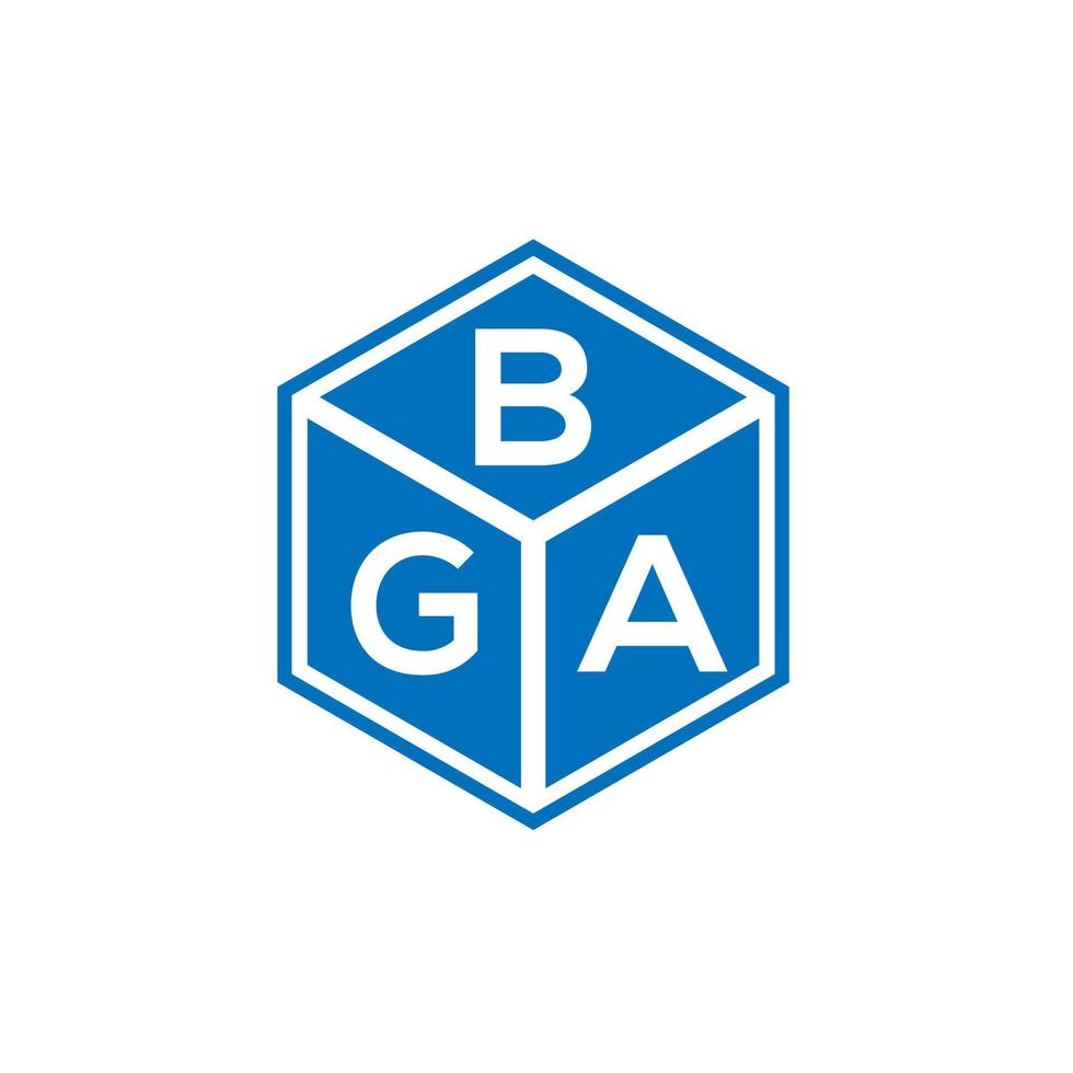 diseño de logotipo de letra bga sobre fondo negro. concepto de logotipo de letra de iniciales creativas bga. diseño de letras bga. vector
