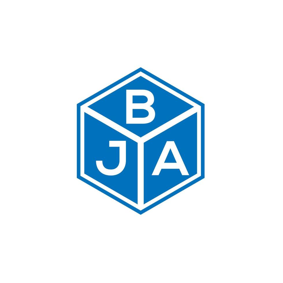 BJA letter logo design on black background. BJA creative initials letter logo concept. BJA letter design. vector