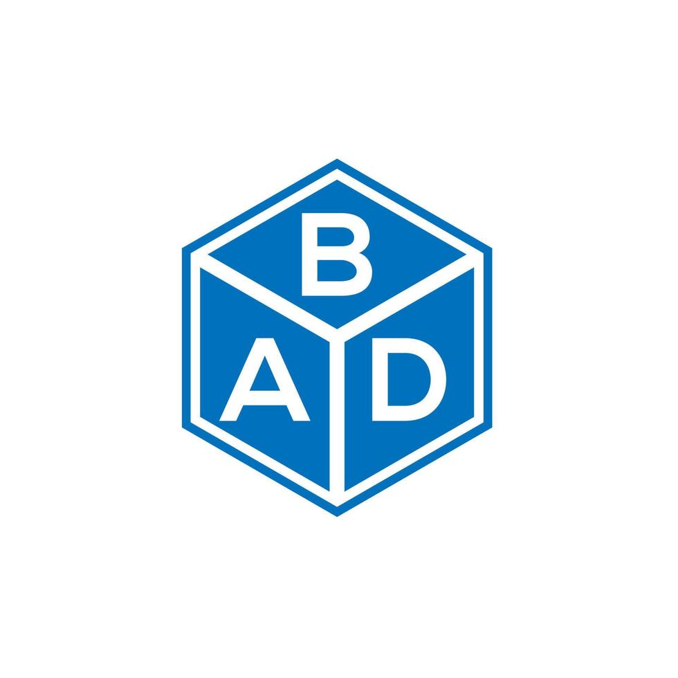 BAD letter logo design on black background. BAD creative initials letter logo concept. BAD letter design. vector