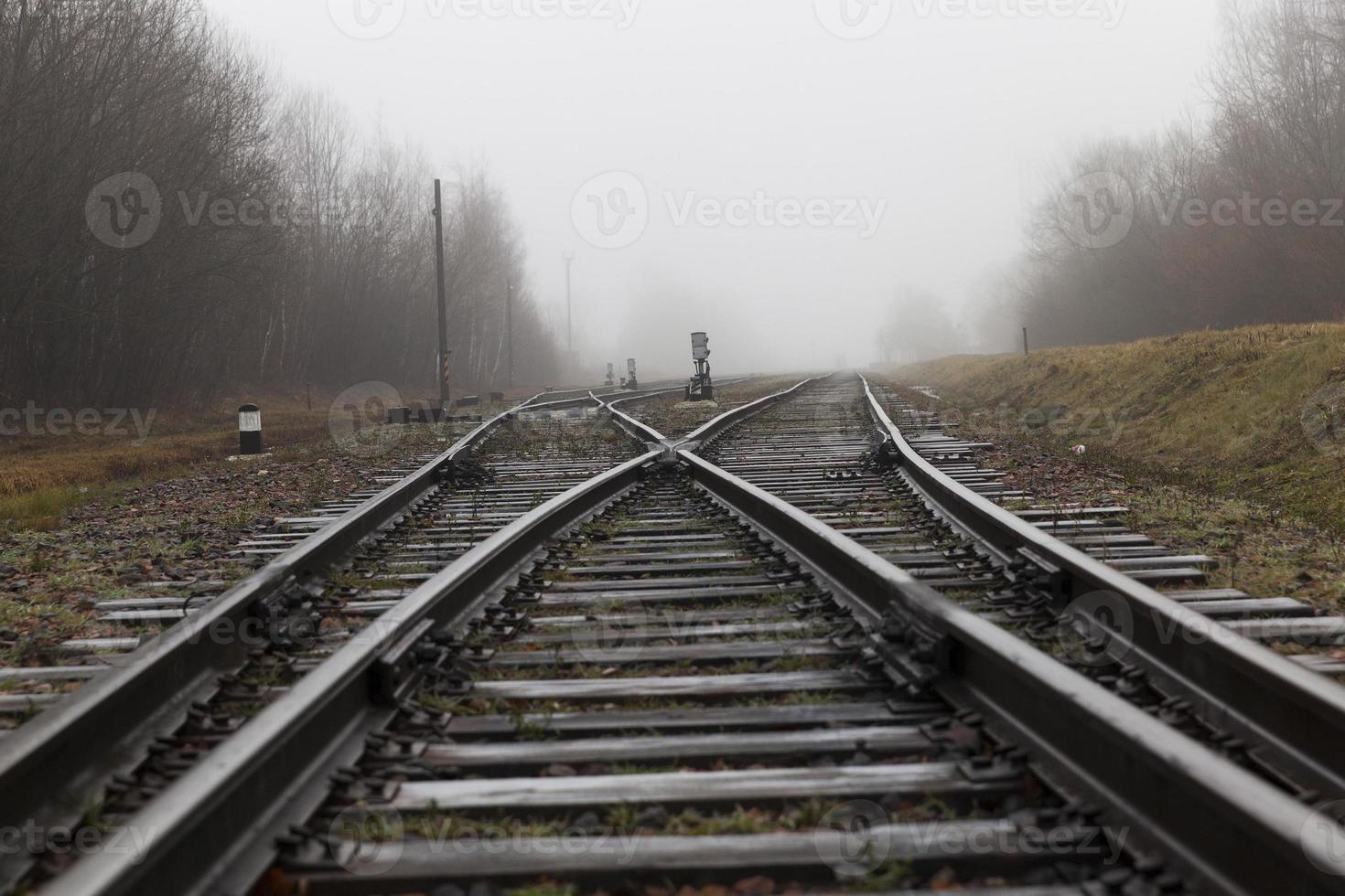 antiguo ferrocarril de cerca foto