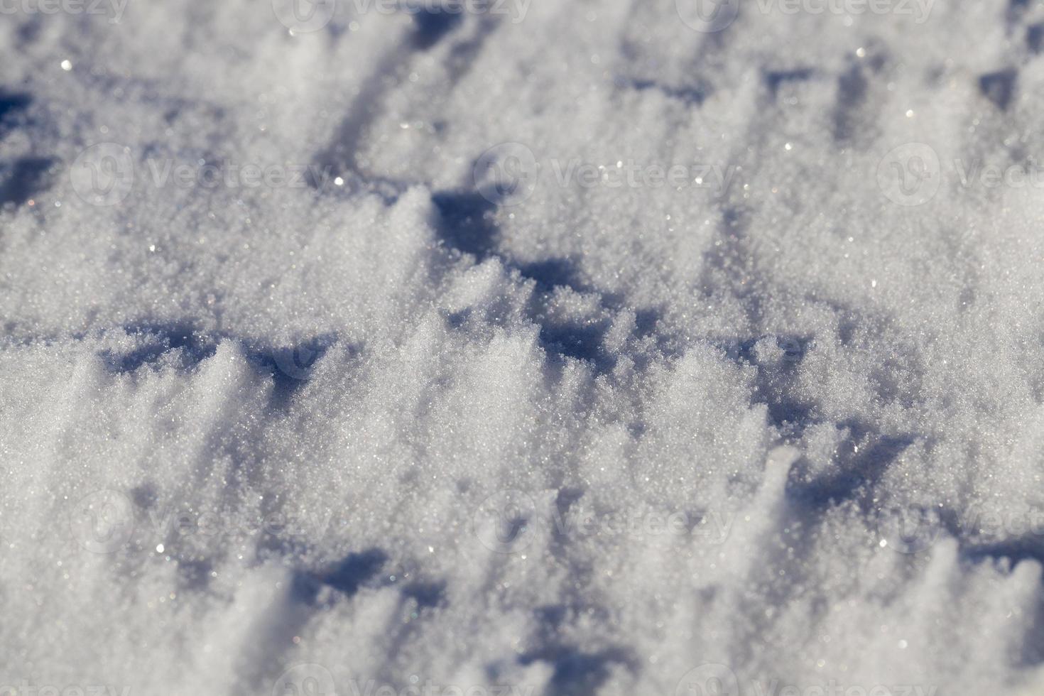 Snow drifts in winter photo