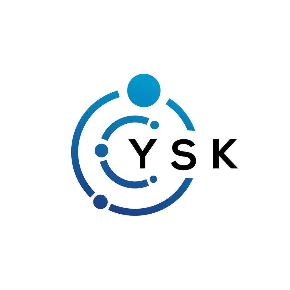 YSK letter technology logo design on white background. YSK creative initials letter IT logo concept. YSK letter design. vector